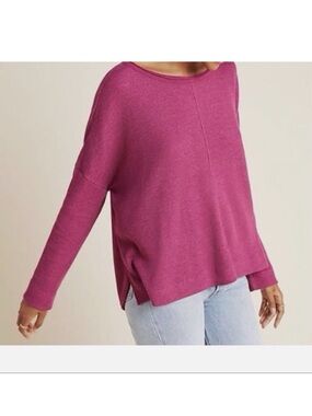 Anthropologie Fushsia Thermal Boxy Dolmam Top
